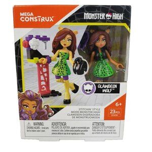 New Monster High Clawdeen Wolf Stitchin' Style Mega Construx Miniature Doll New